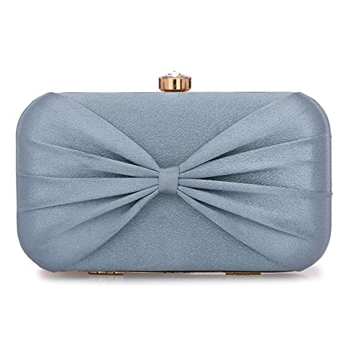 Image of KNOOS Women's Bow Frame Clutch Bags | Detachable Chain Sling Strap | Ladies Purse Wallet