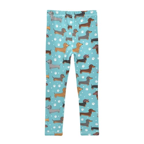 Girls Leggings Size 4T Dogs Paw Blue Soft Stretchy Yoga Pants Tights Girl Clothes for Workout Dance2