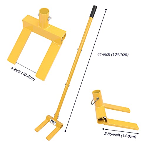 BISupply Pallet Buster Tool in Yellow with 41in Long Handle Deck