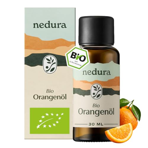 nedura BIO Orangenöl [100% NATURREIN] - Kaltgepresst aus echten Orangen - Ätherisches Öl Duftöl Orange - Lebensmittelqualität - Orangenöl Bio aus Griechenland - 30ml