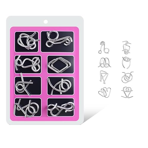 Woyuosn Metal Brain Teaser Puzzles Ring Educational Toys, Steel IQ