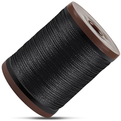 Caianwin 0.5mm Gewachste Schnur 100m Gewachste Kordel Schwarz Gewachster Faden Gewachstes Garn für Armbänder Halskette Basteln Nähen & Aussetzung