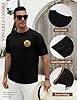 heekpek Mens T Shirt Cotton T-Shirts for Men Short Sleeve Tops Crew Neck Graphic Printed Tee, D Black, XL #3