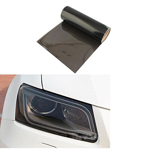 SMKJ Scheinwerfer Folie Tönungsfolie Aufkleber für Auto Scheinwerfer Rückleuchten Blinker Nebelscheinwerfer Gr.200cm x 30cm (Hellschwarz)