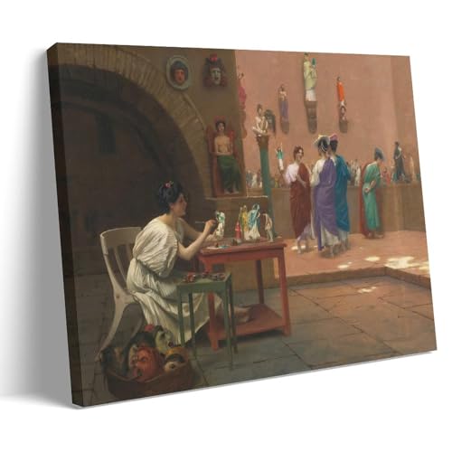Impression sur toile Jean-Léon Gérôme Atelier de Tanagra déco salon 30x45 cm