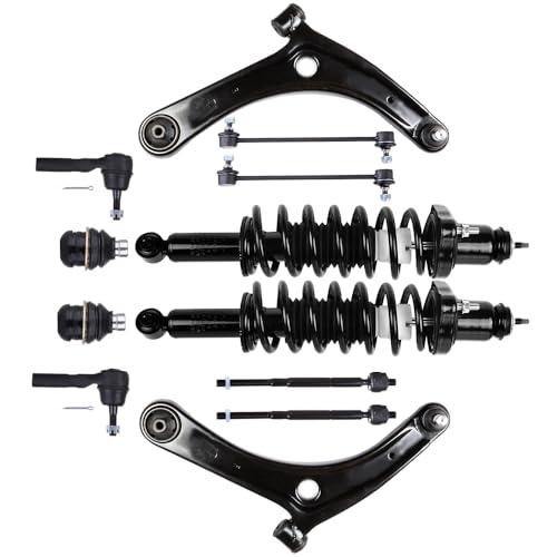 Abrillvt 172401 ES800408 K80258 Struts Suspension Kit for Dodge Caliber 2007 2008-2012 Complete Struts Assembly Ball Joint Control Arm Ball Joint Assembly Stabilizer Bar Link Kit Tie Rod End cciyu