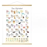 Jonlitze ABC Poster für Kinder 30x40 cm, Lernposter Schreiben Lernen Alphabet Zahlen Poster, Buchstaben Grundschrift Geschenk für Kinderzimmer, Kindergarten, Vorschule, Grundschule