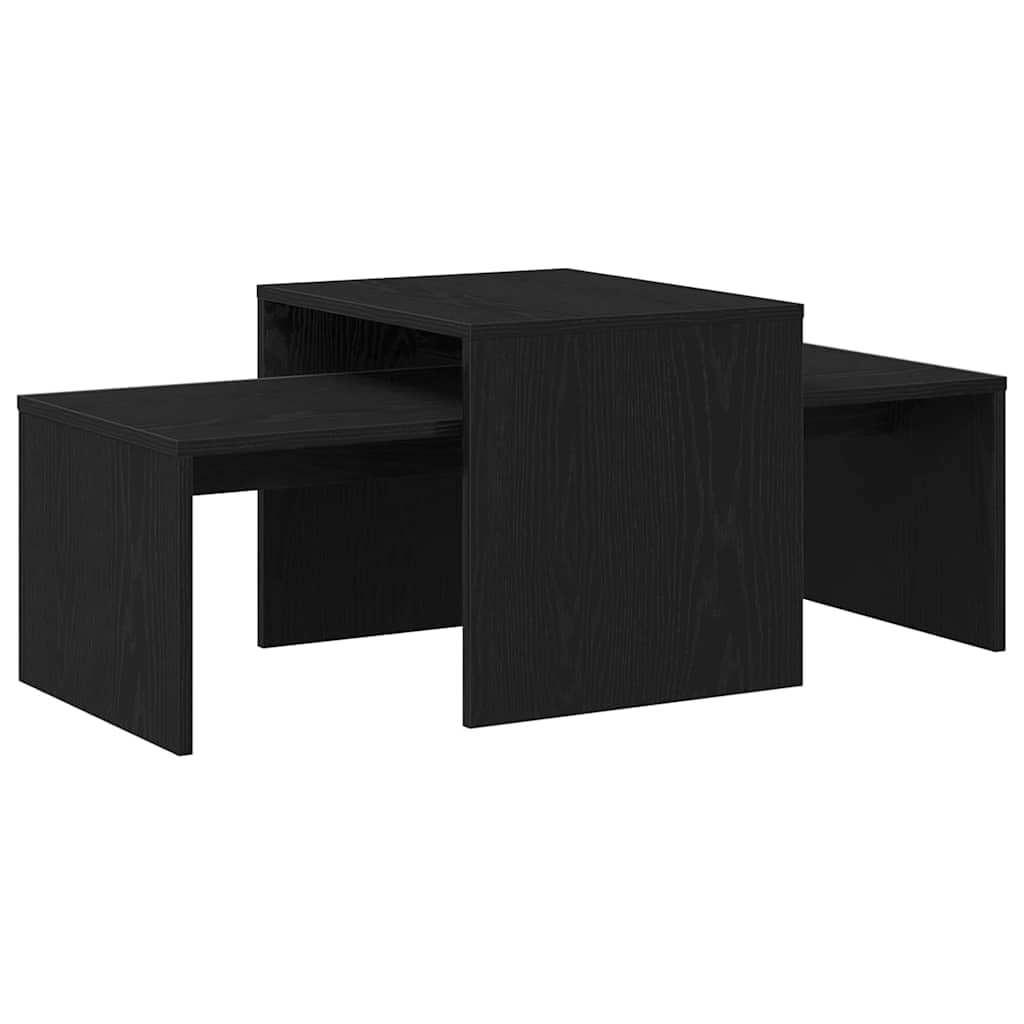 vidaXL Tables gigognes Chêne Noir 100 x 48 x 40 cm Bois d'ingénierie, Tables gigognes pour Salon Moderne, Meuble Durable, Gain de Place et Accents contemporains