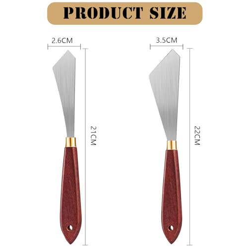 SURALIN 4PCS Malmesser-Set, Mal-Mischschaber, Edelstahl-Palettenmesser, Malkunstschaber mit Holzgriff,Kunstmalmesser-Werkzeug für Ölmalerei, Leinwand, Acrylmalerei
