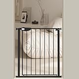 Seogva ベビーゲート バリアフリー ゲート 高さ78cm 三重ロック 赤ちゃんゲート ブラック ホワイト ブラウン 突っ張り式 開閉式 階段上ゲート ピーナッツロック（設置幅79-89cm、ブラック）