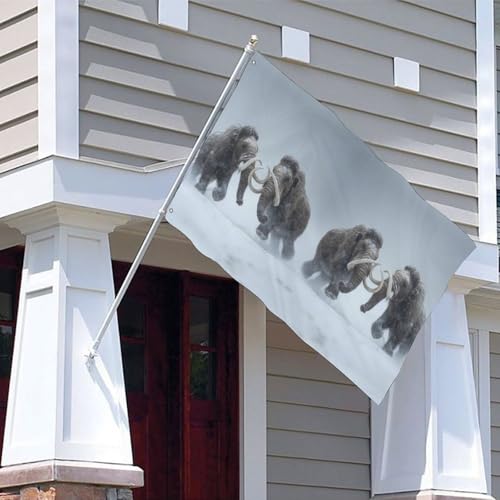 Bandera de mamuts lanudos luchando para renovar patios sosos 6