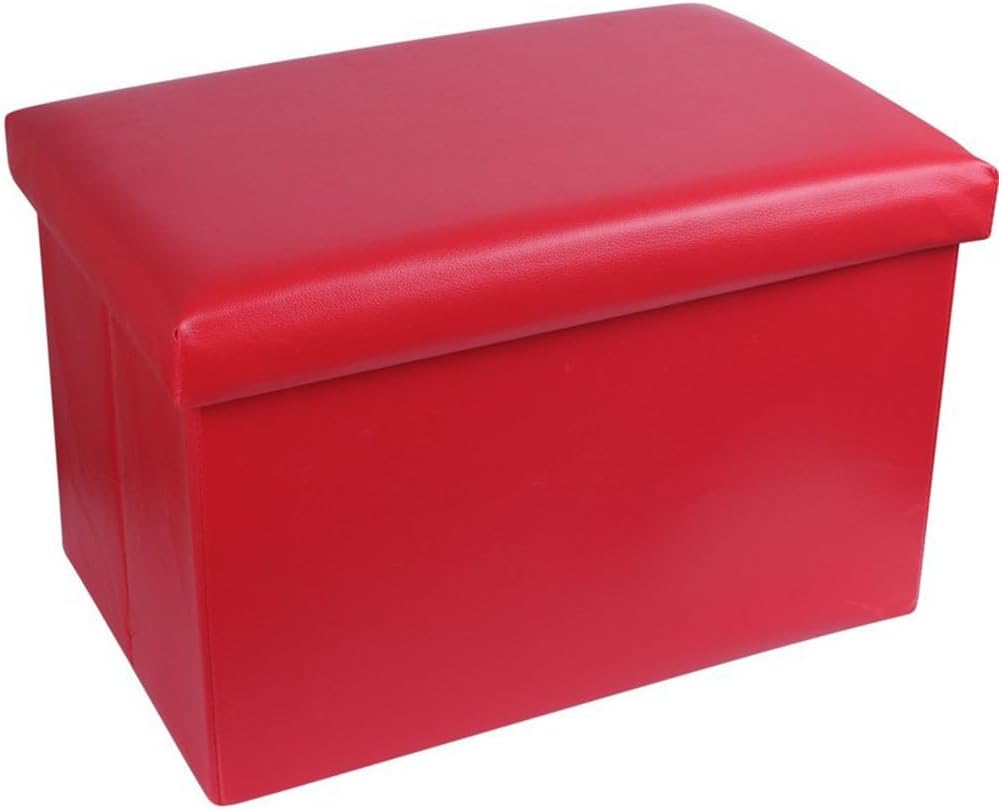 Foldable Solid Leather Storage Stool Multifunctional Footrest Storage Stool(White-Dinosaur Doodle4)