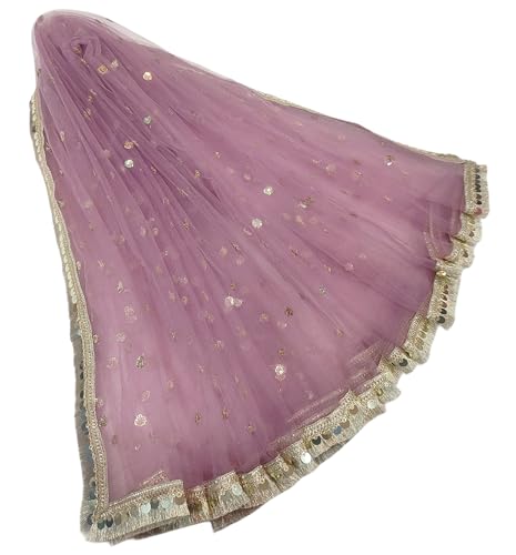 Image of Navti Creations Women's Lightweight Net Dupatta With Sequence Embroidery & Kiran Border (Length 2.25m)