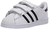 adidas Originals unisex child Superstar Cloudfoam Sneaker, White/Black/White, 7 Toddler US