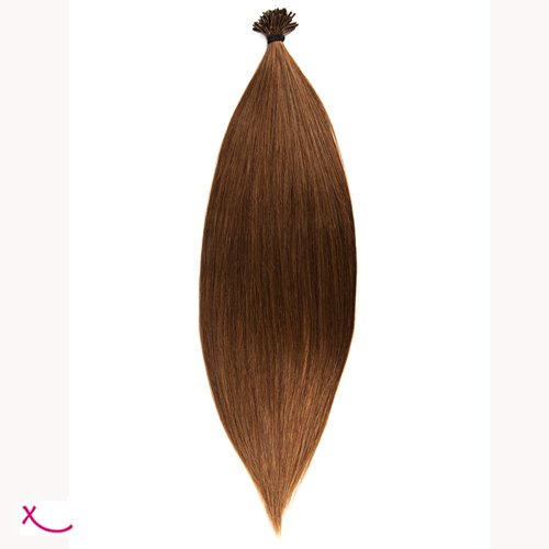 extiff - Extensión de cabello natural fría - 20 Extensiones de 60 cm - 4 de chocolate