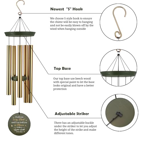 Image of ASTARIN Memorial Butterfly 36 inch Wind Chimes, Personalized Name Sympathy Wind Chime, in Memory of Loss Mom Loved One, Large Deep Tone Bereavement Windchimes for Outdoors Clearance(Produced in Texas)