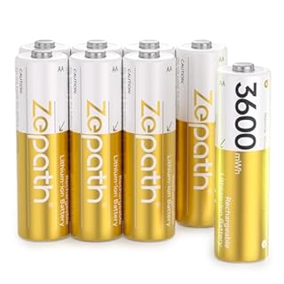 Zepath 8 PCS 1,5V AA Lithium Batterie Ricaricabili con Caricabatterie 2 Slot, 3600mWh Dobbia A Batterie Ricaricabili con 2000+Tech