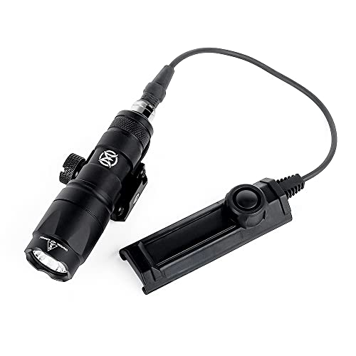 SBGJMY M300A lampe de poche tactique pour fusil de chasse à air comprimé avec double interrupteur de 600 lumens pour le système orbital picatini de 20 mm (Noir)