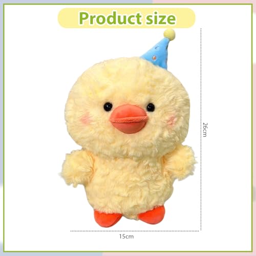 EduPlayte Süßes Tier Plüschen Spielzeug, Kuscheltier Samt Ente 25 cm, PlüSchtier Gans Spielzeug Einfache Dekoration Wurfkissen Stofftier, Flauschiger Stofftier zum Spielen，für Kinder und Baby