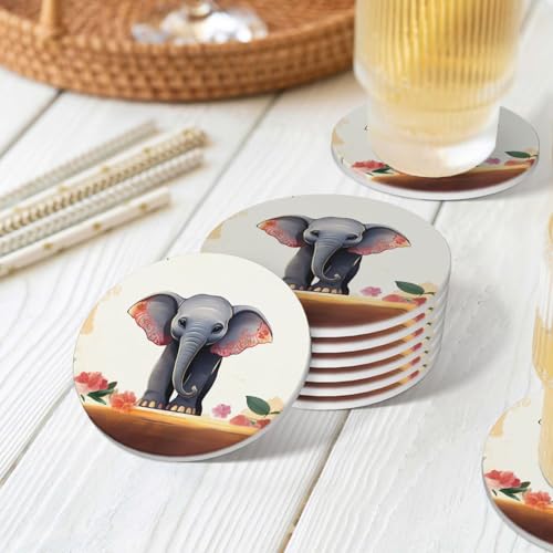 Dessous de verre en céramique décoratif et liège avec support de rangement