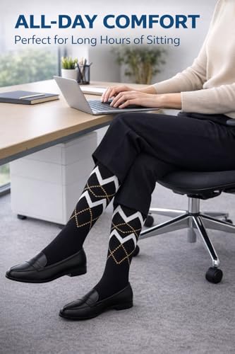 Image of Aoliks Medical Compression Socks for Women & Men, Support Knee High Socks for Running,Nurses,Travel