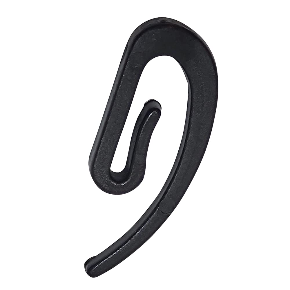 DELFRA 100pcs Black Curtain Hooks POM Plastic, Eyelet Diameter 4mm, Length 31mm, Width 10mm