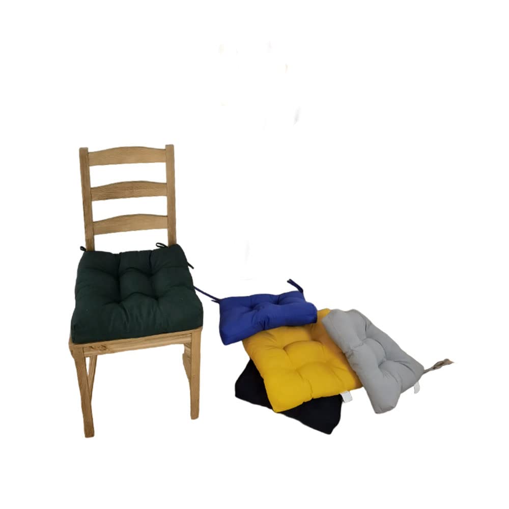 Pack 2 Cojines para Silla 40 x 40x 7cm, Colores lisos. Acolchados, Cómodos y Confortables, Ideal para la Decoración de Cocina y Salón, Comedor y jardín. Fabricados en España (Verde Oscuro)