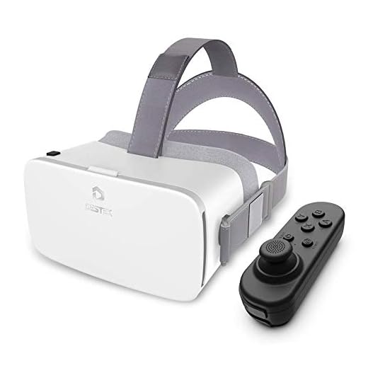 DESTEK V5 VR Headset, 110°FOV Anti-Blue Light Eye Protected HD Virtual Reality Headset w/Bluetooth Controller for iPhone 11/Pro/X/XR/Max,for Samsung S20/Note 10/9/Plus,Phones w/5.5-6.8in Screen White