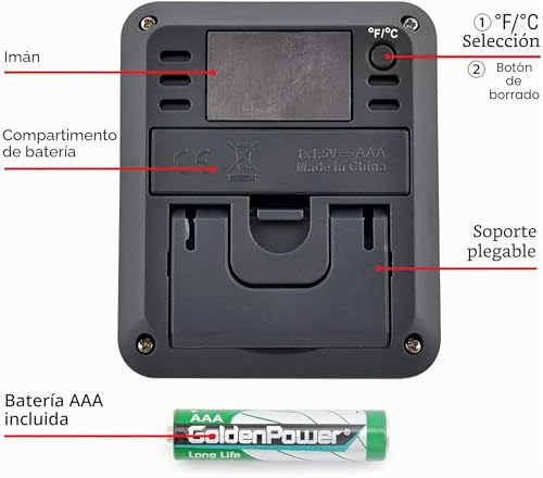 Miniatura 8 de Thermopro Tp50 Termómetro Higrometro Digital Para Interior Termohigrómetro Medidor Profesional Para Medición De Temperatura Y Humedad Del Casa Ambiente