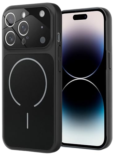 Image of SHINESTAR Premium Luxury Case Compatible with iPhone 14 Pro | Protective Back Cover with Camera Lens Safety | Wireless Charging Support | Slim Fit Durable Design | Enhanced Grip Protection Black