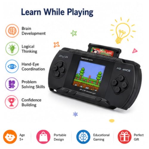Image of TMG Handheld Game Light 3000- 8 Bit Video Game Console for Kids Boys with Free 2 Games Cassette,Christmas and Birthday Gifts. (Black)