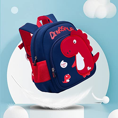 Mochila de lazer infantil mochila de desenho animado de dinossauro para jardim de infância (Azul, P)