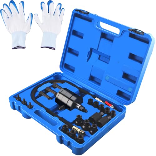 FreeTec 21tlg. Pneumatischer Einspritzdüsenabzieher, Diesel Einspritzdüsen Auszieher für Dieselmotoren, Diesel Injektoren Abzieher Set (21-teilig)