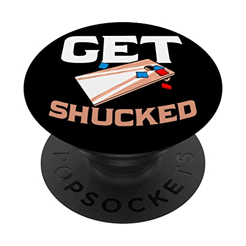 Funny Cornhole Corn Hole Get Shucked PopSockets Swappable PopGrip, Black