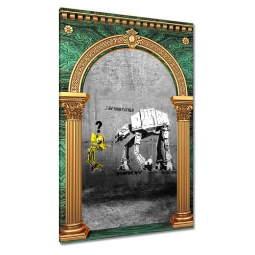 Toile Banksy I am your father 80x120cm pour grand mur vide