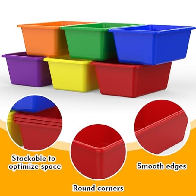 18 Pcs Plastic Small Cubby Bins Books Bins Toy Storage Bins Classroom Storage Organizer Containers for Office Classroom Home (18)