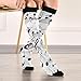 voucong Fashion Music Score White fit support socks for pregnancy for women mujer 1 pair