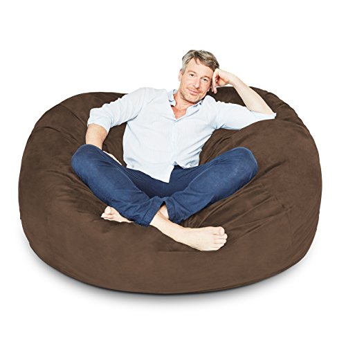 Lumaland Luxurious Giant 5Ft Bean Bag Chair With Microsuede Cover - Ultra Soft, Foam Filling, Washable Large Bean Bag Sofa For Kids, Teenagers, Adults - Sack Chair For Dorm, Family Room - Brown #TOP4