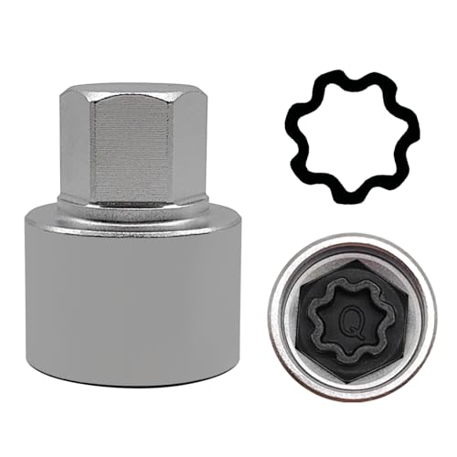 JEUCLEL Q Wheel Locking Nut Key Compatible with Audi Series, (Socket OD 27mm - ID 25mm), Wheel Lock Nut Socket Adapter, Wheel Anti-Theft Lug Nut Removal Tool, Anti-Theft Screw Remover