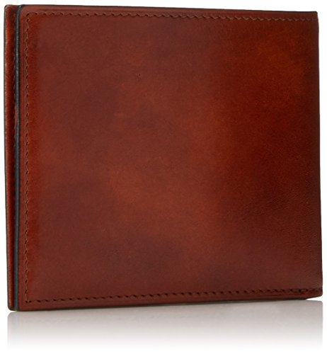 Image of Bosca Men's Leather Wallet - RFID Security Lining - 8 Card Slots - Divided Currency Well - Full Grain Italian Leather with Glossy Finish - Amber Brown