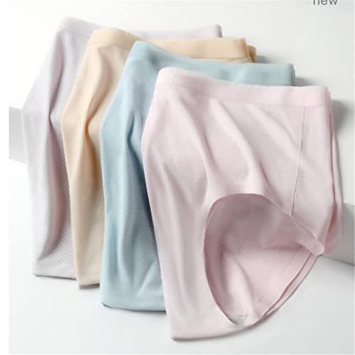 Xwwdp 4-Pack Modal Women's Panties Women's Summer Thin Ice Silk Seamless Mid-Waist Briefs (Color : A, Size : L) #TOP1