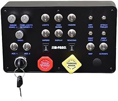 SIM-PANEL Auxiliary Classic ATS/ETS2 Button Box for American Truck Simulator ATS/ETS2 Button Box, VESA Compatible