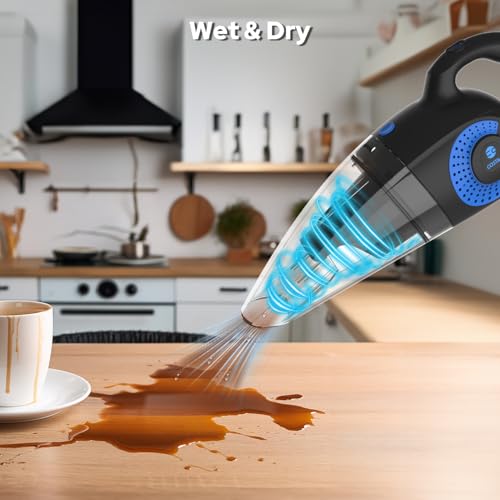 Image of COSTAR Vacuum Cleaner for Car Use Wet and Dry 2 in 1 Cordless Mini Vacuum Cleaner Home Dust Portable 7000pa Powerful Suction, 4 Nozzles,Washable Filter, USB Rechargeable