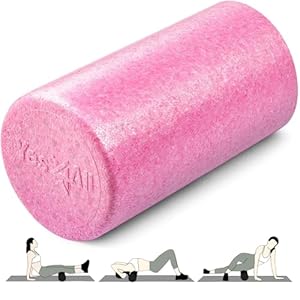 Yes4All EPP Foam Roller for Deep Tissue Massage, Muscle Recovery and Relief in Back, Legs, and Body (Fuschia Rose – 12 Inches)