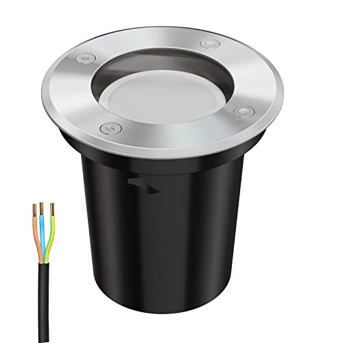 ledscom.de Lampe encastrée au sol BOLI pour l'extérieur inox rond IP67 108mm Ø W Lampe LED 609lm blanc 3 niveaux de gradation