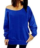 Dutebare Women Off Shoulder Shirts Causal Long Sleeve Oversized Sweatshirts Plus Size Pullover Tops...