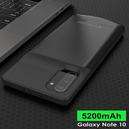 Punkjuice Galaxy Note 10 Battery Case, 5200Mah Fast Charging Extended Power Bank W/Screen Protector | Intelswitch | Slim, Secure And Reliable Compatible W/Samsung Galaxy Note 10 [Black] #TOP7