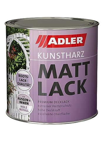 ADLER Kunstharz Mattlack Schwarz, RAL9005 Tiefschwarz 375 ml - Lack matt, geruchsarm gute...