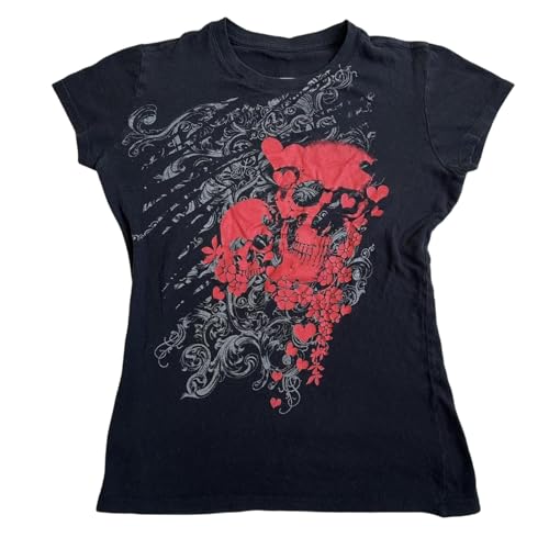Women Y2K Graphic T-Shirts Summer Short Sleeve Punk Gothic Tee Tops Vintage 90s Aesthetic Emo Clothes Streetwear2