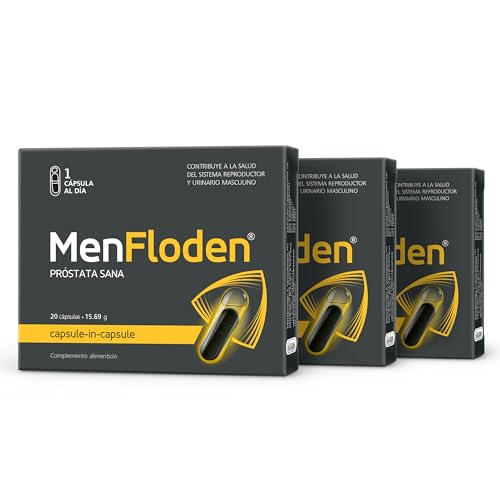 MenFloden - innovación para una próstata sana. Una potente fórmula líquida de triple acción. Cucurbita pepo, Serenoa repens, Flowens®. 1 cápsula al día. Probado en laboratorio (Pack de 3 unidades)